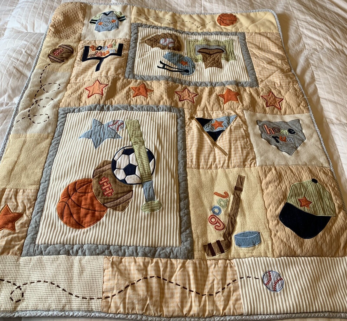 Lambs Ivy Signature Sports USA 5-Piece Crib Bedding Set Blue, Yellow,  White