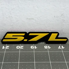 2x Yellow/Black 5.7L Emblems 5.7L  Side Fender Badge 3D for 5.7L Emblem