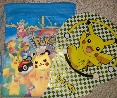 Pokemon Stocking Stuffer Lot 5 Items Cinch Sack Balloon Backpack Hangers More
