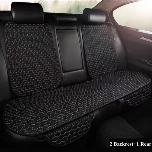 Linen Front Rear Car Seat Cover Protector Seat Back Cushion Pad Mat Fr Truck SUV - Bild 22 von 24
