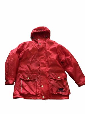 Vintage Helly Hansen Jacket Coat Adult Small Red Twin Sails Sailing