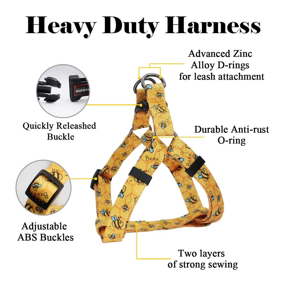 Dog Harness Leash Set Adjustable Heavy Duty No Pull Halter Harnesses for Smal...