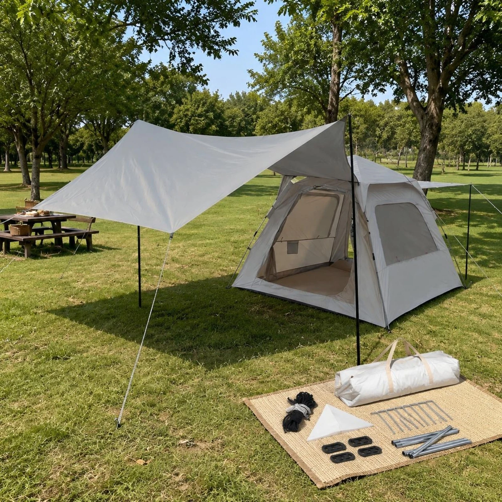 Tent Shelter Set Foldable Automatic Instant Erect Tent Windproof