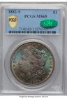 Beautifully Toned 1882-S Morgan Silver Dollar Graded MS65 PCGS