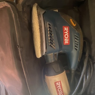 Ryobi Detail Sander Corded Electric Blue Beige with Carrying Case