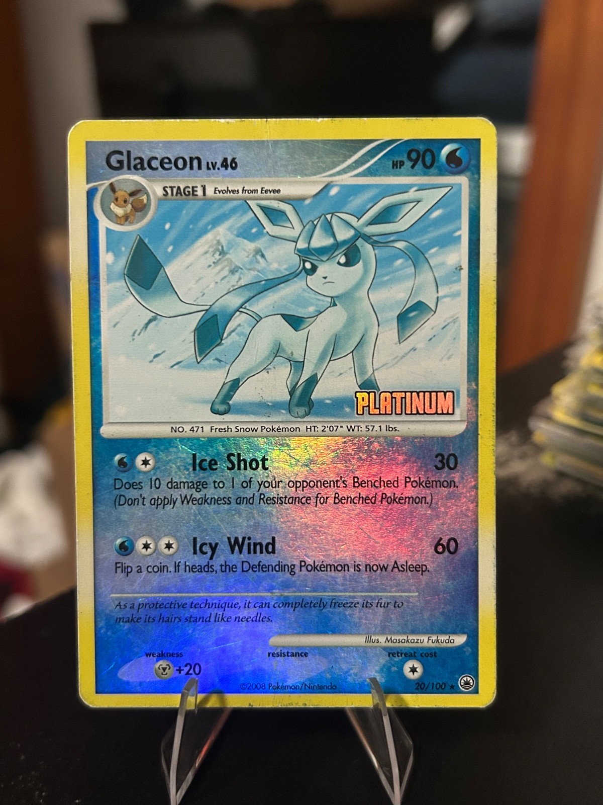 Glaceon Reverse Holo Burger King Promos 020/100 Pokemon Damaged