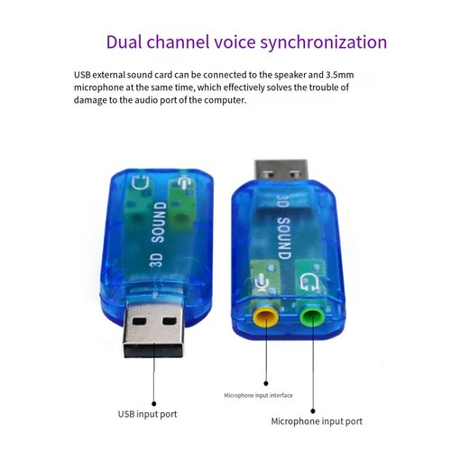 Tragbares USB 3 5mm Mikrofon Kopfhörer Soundkarte für Laptop Audio Verbesserun - Bild 2 von 6