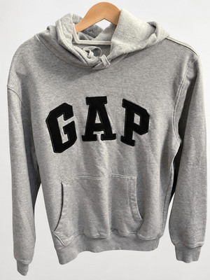 Gap VintageSoft Arch Logo Hoodie Men s XS Light Heather Grey Black