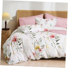 Ultra Soft Floral Duvet Cover Size, Printed Queen White yellow No Comforter 