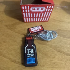 Open Box New H-E-B Brand Shop Key Chain TX Brewed Tea By HEB Sweet Tea Keychain