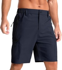 iCKER Mens Cargo Shorts Quick Dry Outdoor Hiking Shorts with Zip Pockets Blue