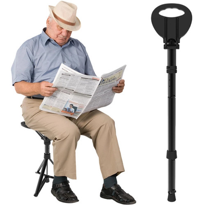 #ad Cane with Seat Portable Walking Stick Folding Chair Lightweight Aluminum Mobi... $116.99