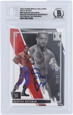 Santos Escobar WWE Signed 2022 Panini Impeccable Silver #59 #/25 BAS 10 Card