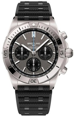 Breitling Chronomat B01 Grey Dial Titanium Rubber 42mm Men's Watch EB0134101M1S1
