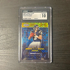 2003 Topps Finest Drew Brees #46 Gold X-Fractor /175 Chargers CGC 10