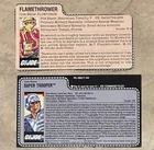 LOT 2 G.I. Joe Blowtorch Flamethrower + Super Trooper Command File Cardback Cut