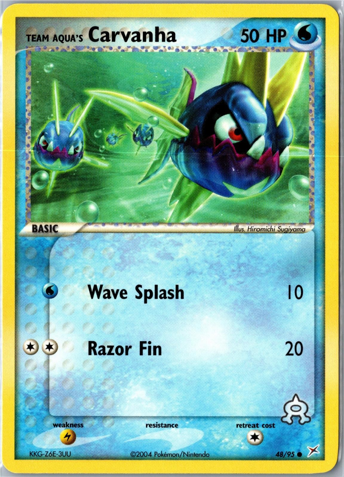 Pokemon Card - Team Aqua's Carvanha 48/95 Team Magma vs Team Aqua Common LP