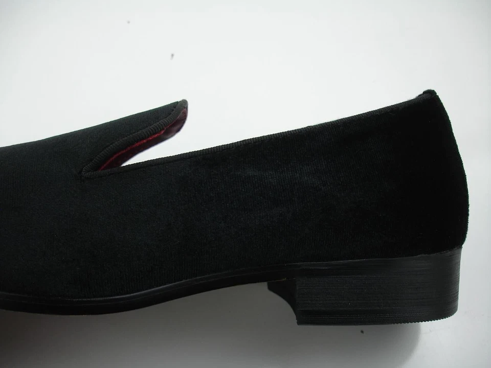 Para hombres 8 M Perry Ellis Negro Terciopelo Zapatos para Fumar Mocasines Sin Cordones Zapatillas Vestido Foto 2 de 4