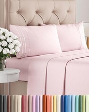 Cal King Size 4 Piece Sheet Set - Comfy Breathable Cooling Bed Sheets Set - ...