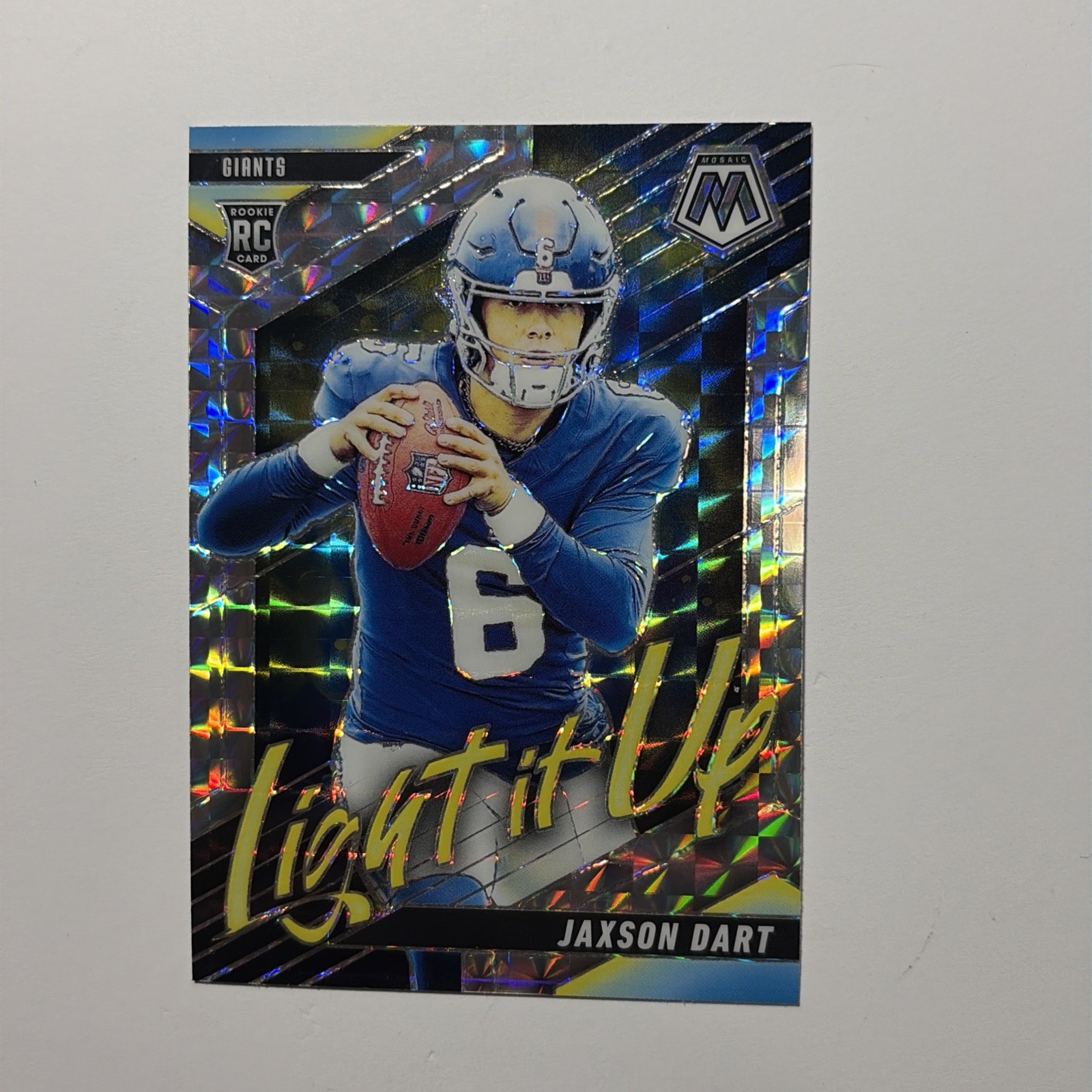 2025 Panini Mosaic - Light It Up Mosaic Jaxson Dart #8 Silver Prizm (RC)