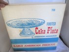 Vintage Anchor Hocking Footed Cake Plate Early American Prescut Glass 706 NIB