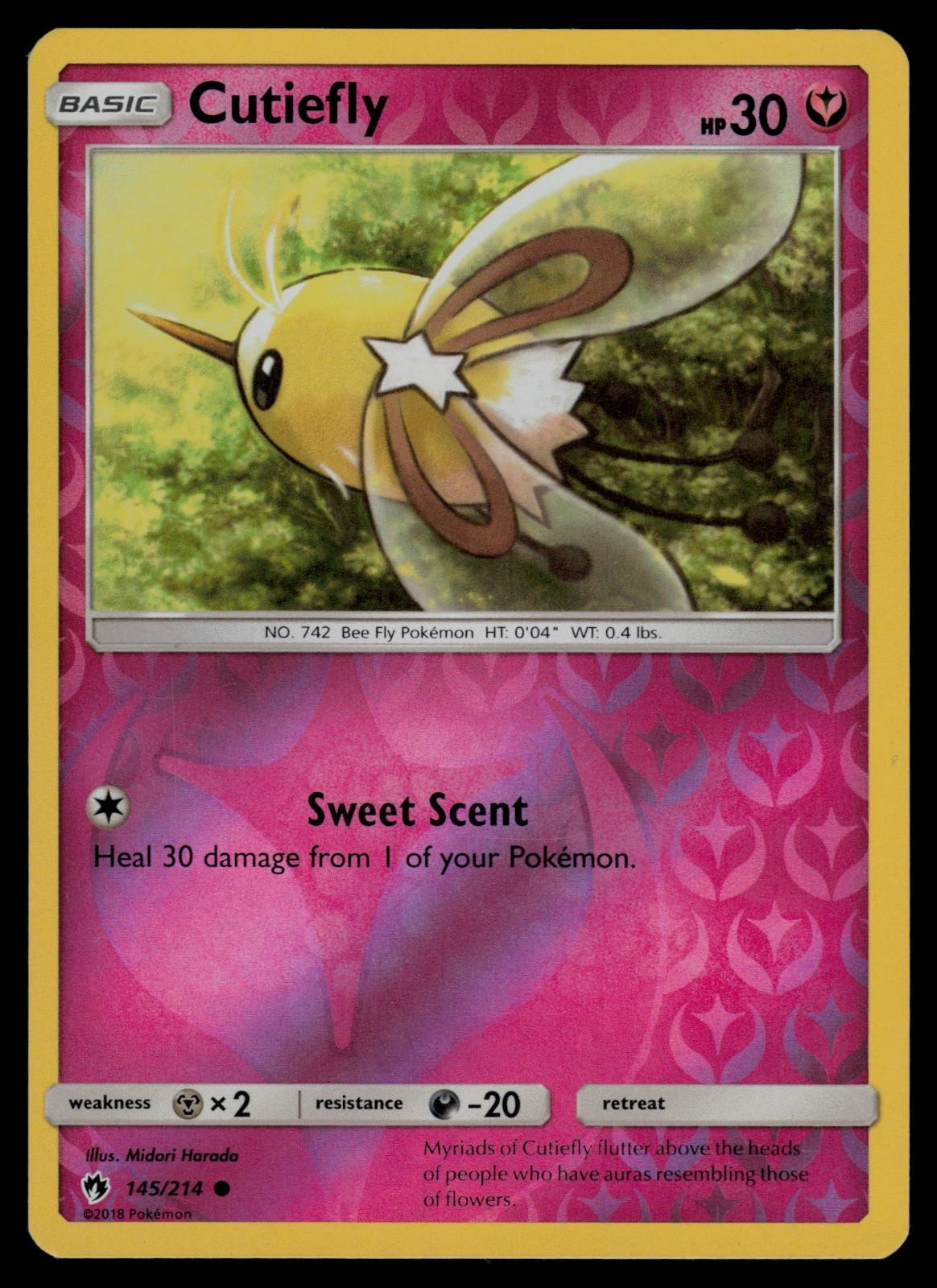 Cutiefly 145/214 Common Lost Thunder Pokemon Reverse Holo Lightly Played