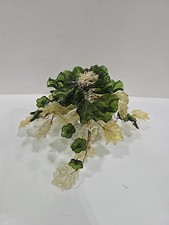 VTG Barovier & Toso Venetian Murano Art Glass Green Clear Leaves Floral MCM