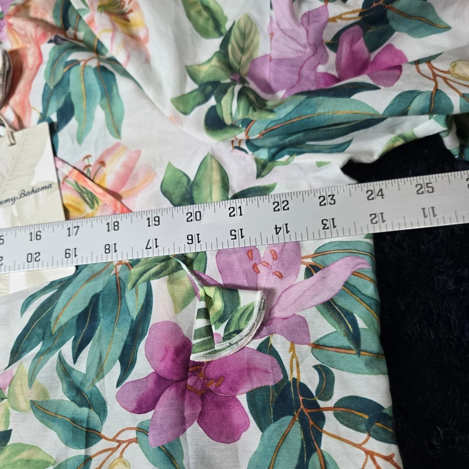 Top Campesino Tommy Bahama Tropical Bliss Talla XL Floral Playa Algodón/Seda Nuevo con Etiquetas  Foto 4 de 4