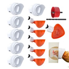 DIY Chicken Feeder and Waterer Automatic Chicken Feeder No Waste Poultry Feed...