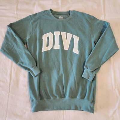 Divi Colliagate Crewneck Sweatshirt Womens Size Small Green Logo 