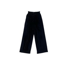 1990s Chanel 1998 Autumn black silk velvet high waisted pants 98A size 36 xs