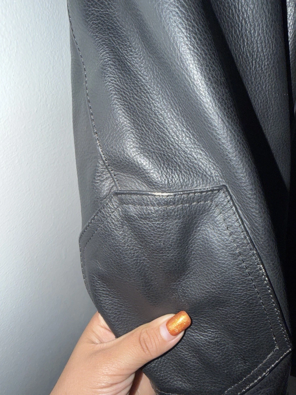 River Road Men's 44 Black Leather Motorcycle Biker Jacket Quilted Lined Lace Up image 8