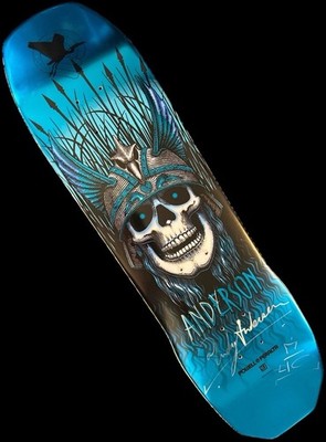 RARE SIGNED Andy Anderson Powell Peralta Skateboard Deck Blue