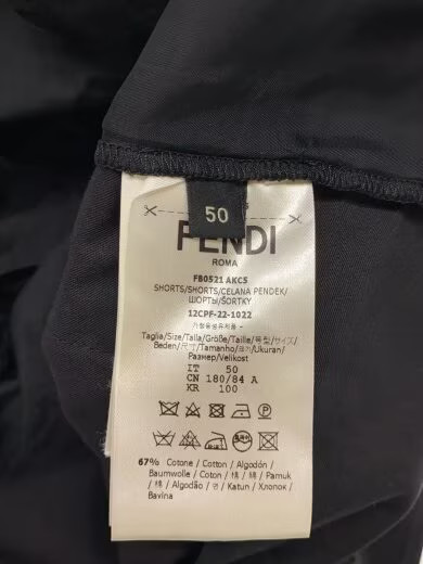 FENDI/22SS/FENDACE/FF Line Logo Shorts/Size 50/Cotton/Black/Solid/FB0521AKCS thumbnail 5