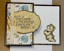 4 Stampin Up! “When I count my Blessings .. twice.”Prayer BEAR Greeting Card Kit