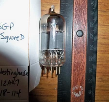 Strong Westinghouse Short Gray Plate Square D Getter 12AX7A - ECC83 Tube