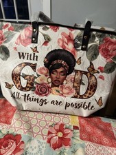 Christian Themed Tote Bag with Inspirational Quote Canvas Bag