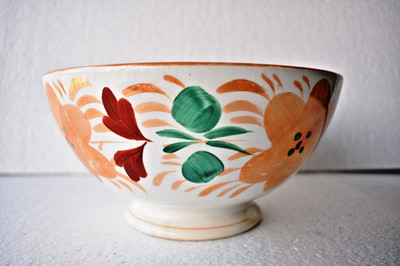 Vintage Petrus Regout Maastricht Holland Handbemalt Folk Blumen Töpferei Bow ''