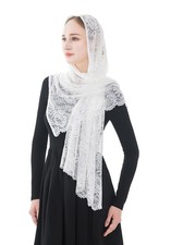 Elegant Floral Catholic Church Veil Soft Mantilla Chapel Prayer Shawl