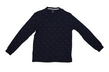 Lacoste Pajama Shirt Mens Medium Blue Waffle Knit Long Sleeve Sleepwear