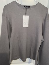 Zara Women's Corset Top Size Large Color Grey New with Tags