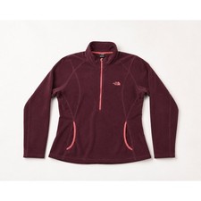 The North Face Womens XL TKA 100 Fleece 1/4 Zip Pullover Burgundy Maroon Pink