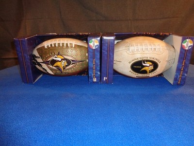 Lot of 2 NFL MINNESOTA VIKINGS TROPHY FOOTBALL LIMITED EDITION 10,000 & 20,000
