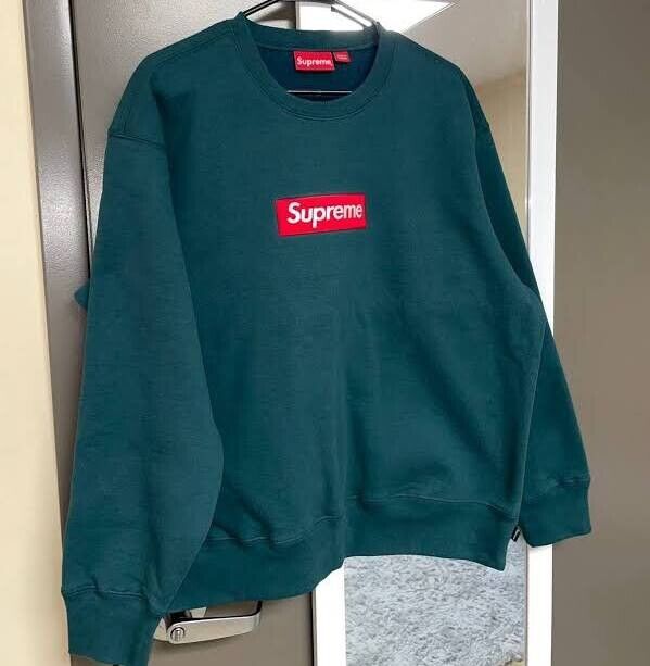 Supreme Box Logo Crewneck Dark Pine