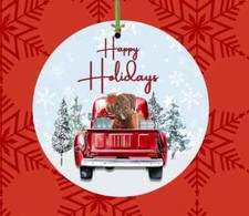 Labrador Retriever Chocolate Hippy Hound Studios Happy Holidays Ornament