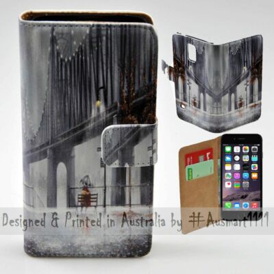 Flip Cover Phone Case for Apple iPhone Mobile Phone - Rain Over the Bridge Theme