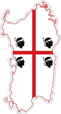 Decal Emblema Regione Italiana Multicolore Sticker Adesivi Bandiera SARDEGNA Mappa Italia - Decorazione Per Auto, Laptop, Finestre Adesivi Auto - Foto 2