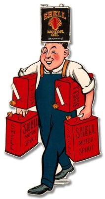 Shell Motor Spirit Holding Man Motor Öl Retro Vintage Sign Blechschild Schild