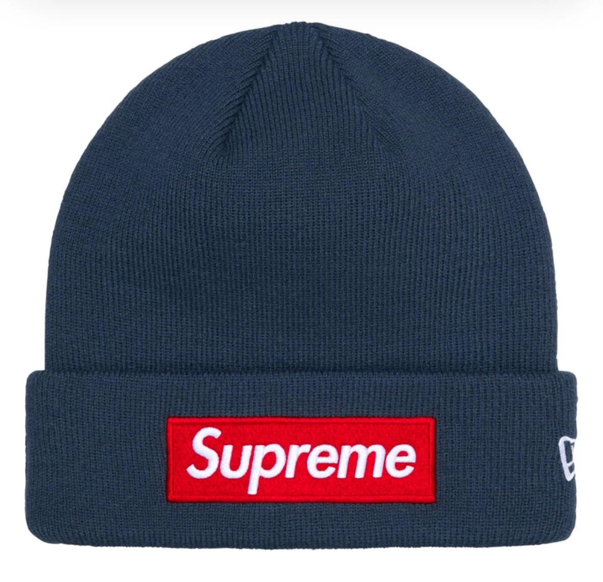 Bonnet FW24 Supreme New Era boîte logo bleu marine 2024 à la main