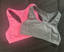 Fruit Of The Loom Girls Pink/Gray Sports Bras 2 Size 30